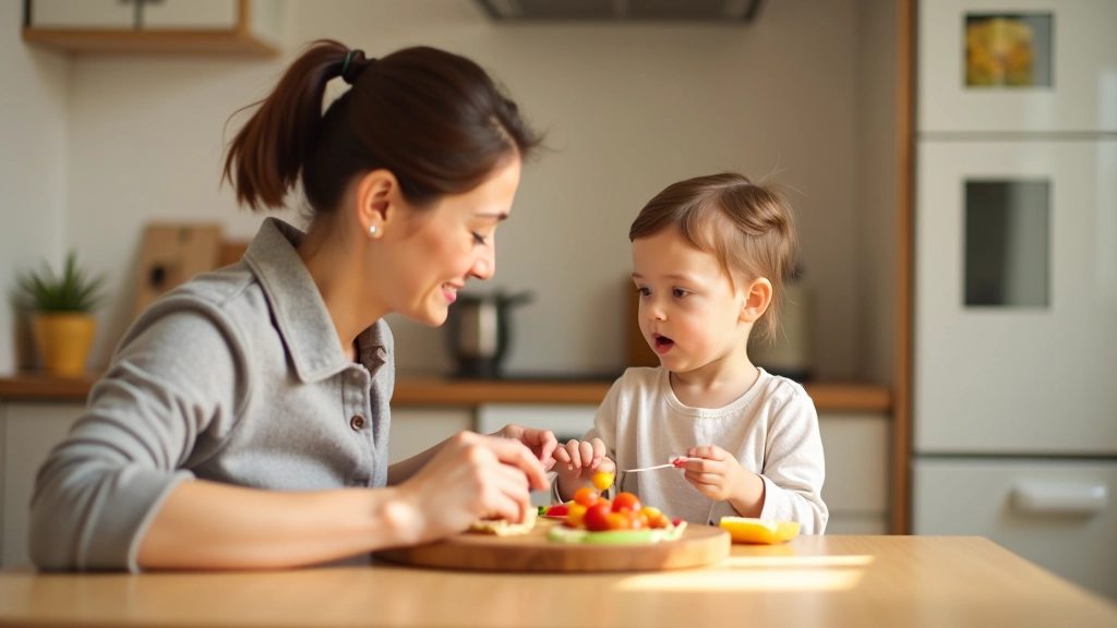 Família fazendo atividades de inglês na cozinha